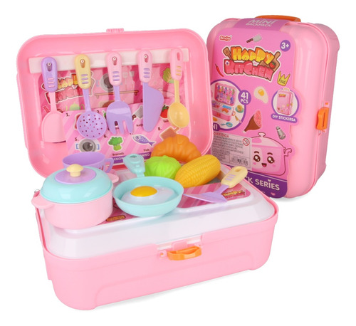 Set De Cocina Infantil En Valija 41 Piezas-juguete