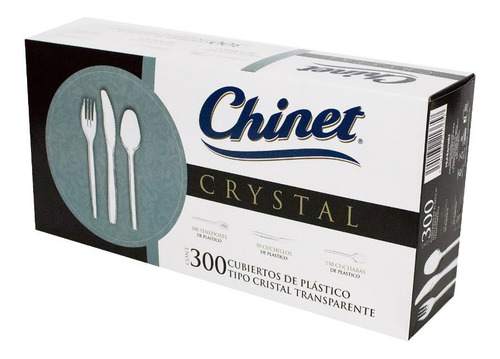 Imagen 3 de 4 de 300 Cubiertos Desechables Premium Chinet Cut Crystal Grande