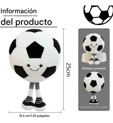 Pelota De Fútbol De Peluche De 25 Cm – Muñeco Suave Con Diseño Realista, Ideal Como Decoración Y Regalo Para Fans Del Fútbol, Para Niños Y Adultos