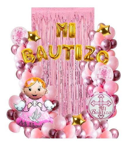 Kit Globos De Mi Bautizo Fiesta Niña Y Niño Fiesta Bautizo