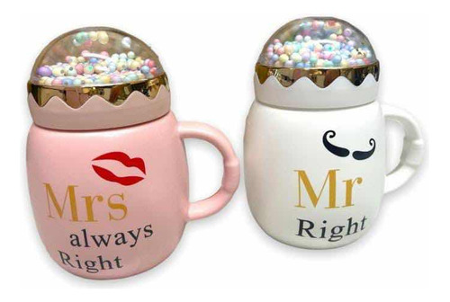 Mug X2 Tazas Para Parejas Mr & Mrs Right