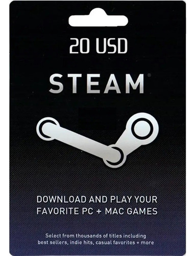 Tarjeta De Regalo Steam - Saldo Steam - 20 Usd - Solo Eeuu