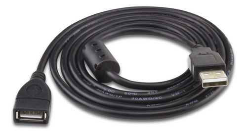 Cabo Fio Extensor Usb 2.0 Macho Fêmea 1.5 M Metros C/ Filtro Cor Preto