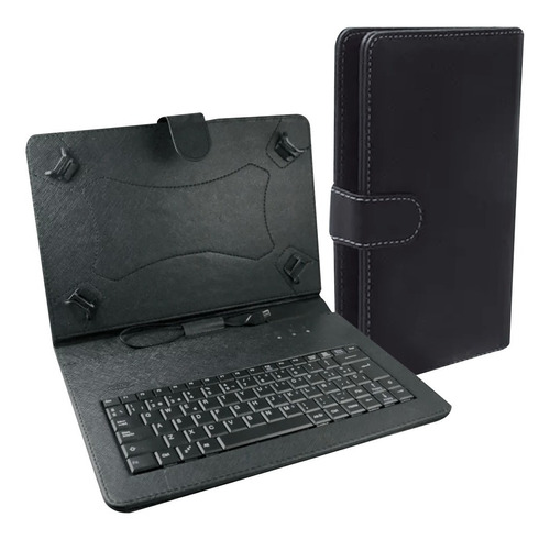 Funda Tablet Con Teclado 7 Pulgadas Eco Cuero Micro Usb