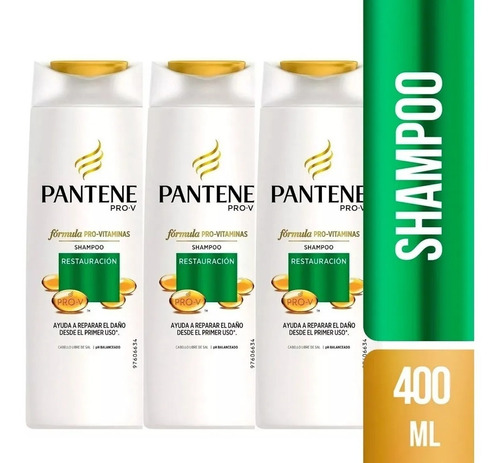 Pack De 3 Shampoo Pantene Pro-v Restauracion 400 Ml