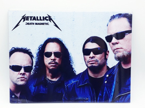Placa Metal Rock N' Roll Metallica 27x20cm Death Magnetic 