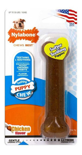 Juguete Nylabone Cachorro Forma Hueso Sabor Pollo Talla M