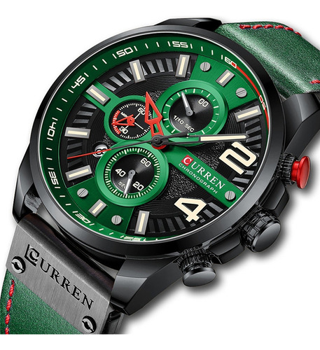 Popular Curren Hombre Reloj Correa De Piel Con Fechador