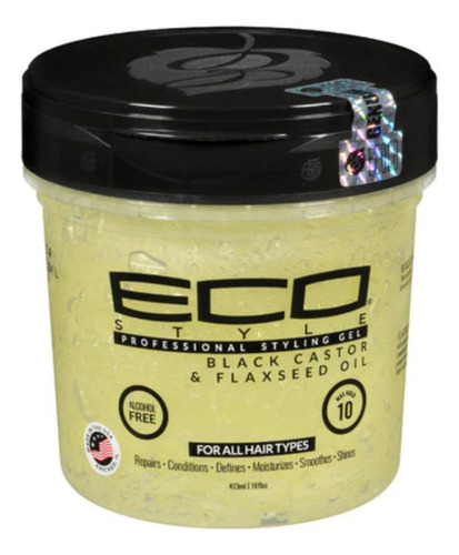 Gel Eco Style Aceite De Ricino Negro Y Aceite De Linaza