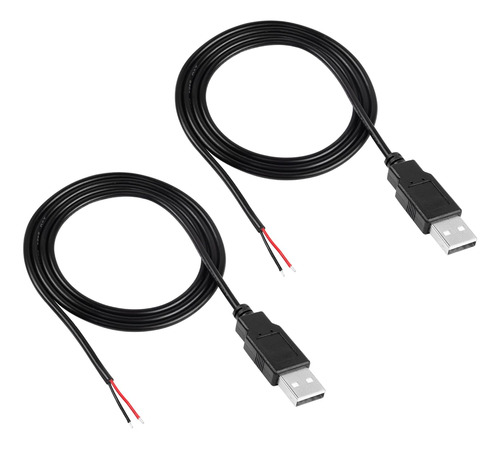 Riieyoca 2pcs Usb 2.0 Masculino Macho 2pin Cable Desnudo, Ca