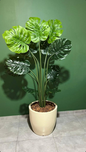 Vaso Fibra De Vidro Estilo Vietnamita 57cm + Com Prato