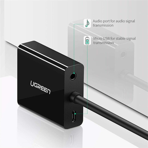 Adaptador De Video Ugreen De Hdmi Hembra A Vga Macho + Audio