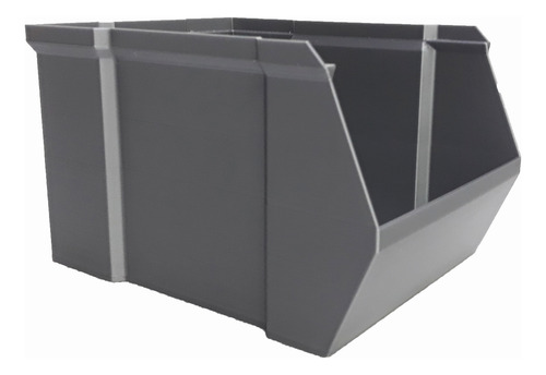 Pack De Cajas Apilable Impresa En 3d, 2 Modelos 4 Unidades Gris Lisa