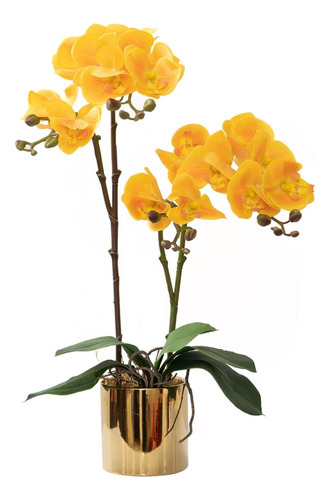 Arreglo De Orquídeas Artificiales Tacto Natural En Base