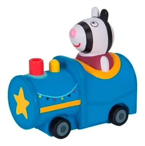 Peppa Pig Vehiculo Con Personaje Fijo 10 Cm Mi Cielo Azul Color Celeste