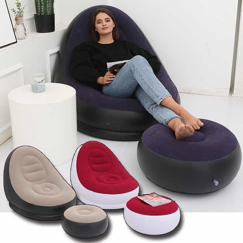 Imagen 2 de 5 de Sofa Silla Inflable Moderno Con Su Inflador