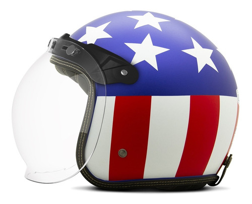 Capacete Moto Aberto Custom Vintage Etceter American Fosco