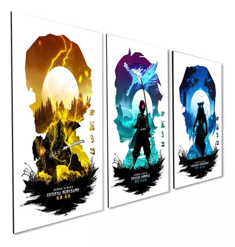 Quadro decorativo Poster Zenitsu Desenho Demon Slayer Arte para