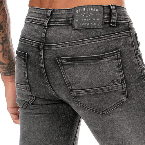 Imagen 6 de 9 de Jeans Mezclilla Stretch Snow Negro Demolición Skinny Hombre