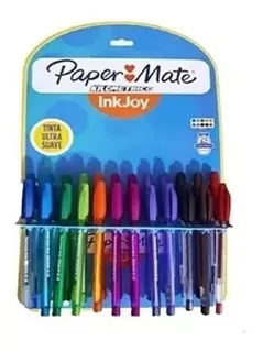 24 Boligrafos De Colores Kilometrico Paper Mate Inkjoy