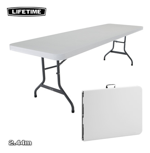 Mesa Plastica Rectangular Plegable Lifetime 2.44mx76cmx75cm