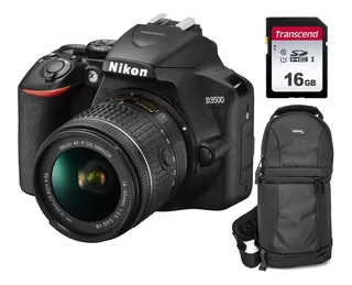 Kit: Nikon D3500 Dslr + Lente 18-55mm + Maletin + Memoria Sd