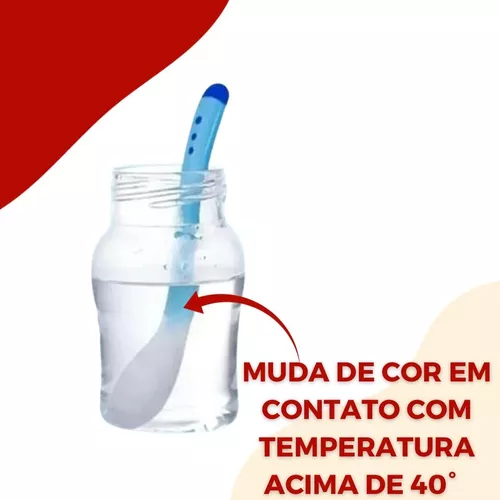 Colher Infantil Bebê Termo Sensível Silicone Macia Papinha- NOVO