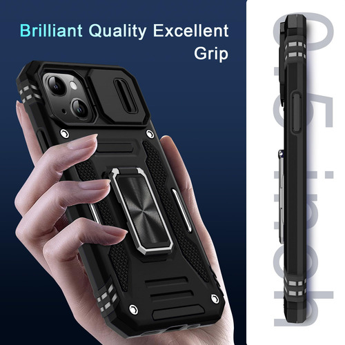 Funda Deerlamn Para iPhone 15 De 6.1 Pulgadas Con Funda De Cámara Deslizante