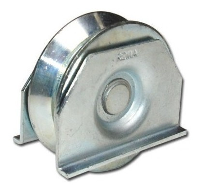 2 Ruedas Acero Porton Corredizo V 70 Mm C/ Soporte H Tuyu