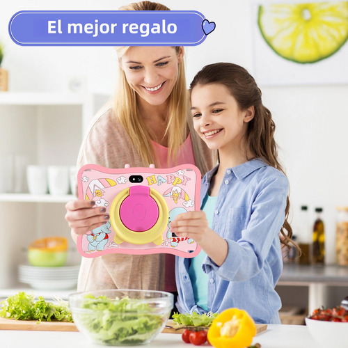Tablet Para Niños Hancdon E13 7 Pulgadas, 128gb Rom 6gb Ram Kids Tablet Parental Controls Android 12 10-core Bluetooth Wifi5 3800mah With Protective Case Color Rosa