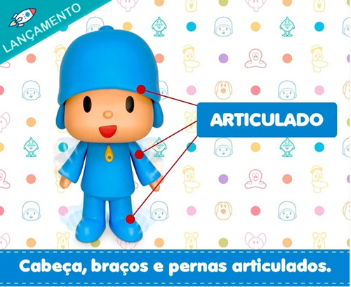 Imagem 7 de 7 de Boneco De Vinil Grande Pocoyo 28cm Articulado - Cardoso Toys