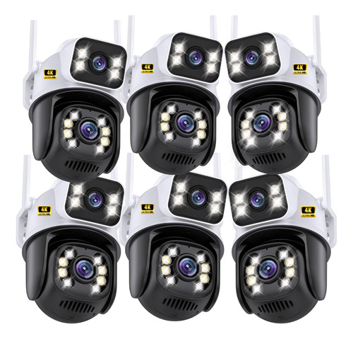 Kit 6 Cameras Segurança Externa Smart Wifi 4k Ip Lente Dupla