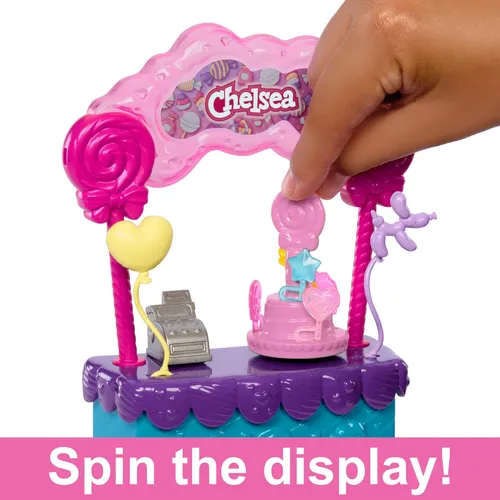 Barbie Chelsea Doll & Lollipop Stand Playset Con Accesorios,