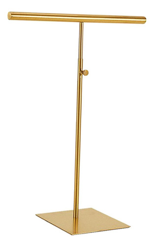 Suporte Bolsa Metal Ajustável, Tubo Redondo Dourado