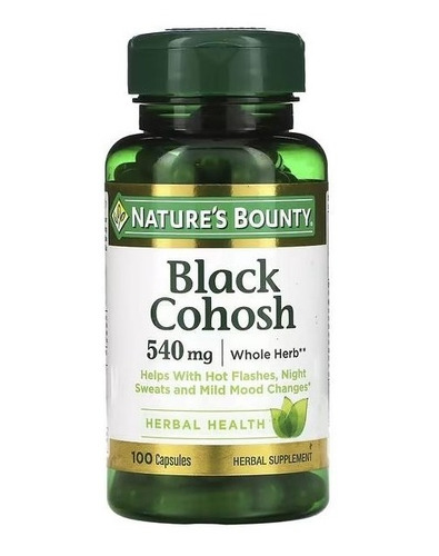 Natures Bounty | Black Cohosh I 540mg I 100 Capsulas I Usa
