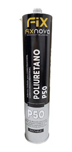 Sellador Pu50 Poliuretano Impermeable Negro X 310ml X 6 U