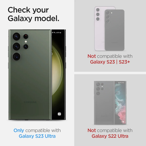 Imagen 6 de 9 de Vidrio Templado Spigen Para Camara De Samsung S23 Ultra