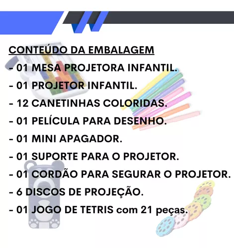 Mesa Mix 4 Em 1 Para Desenhar Projetor Infantil Jogo De Pçs