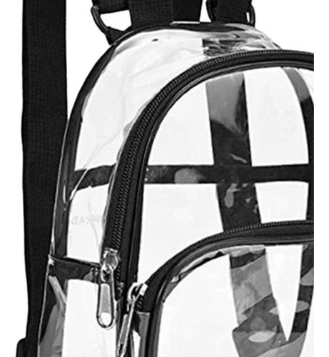 Mochila Transparente Con Bolsillo Frontal Transparente Para