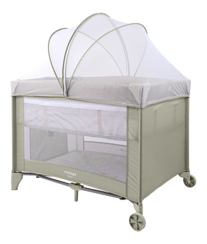 Berço Cercado Portátil Para Bebê Sleep Até 15kgs Bege Voyage