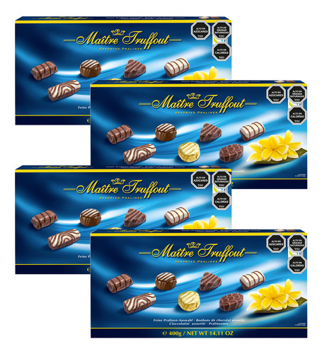 Pack 4 Estuches Bombones Selección Blue Maitre Truffout 400g