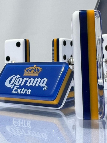 Domino Corona Extra Fondo Azul + Lata Coleccion Corona Cap 1