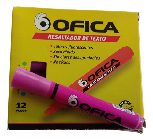 Resaltador Ofica Caja X 12 Unid Fluorescente