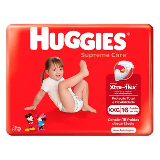 Fraldas Huggies Supreme Care XXG 16 u