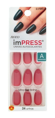 Kiss New York Impress Unhas Autocolantes Amendoa Rose Quartz