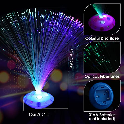 Juego De 24 Lámparas De Fibra Óptica Multicolores Con Base