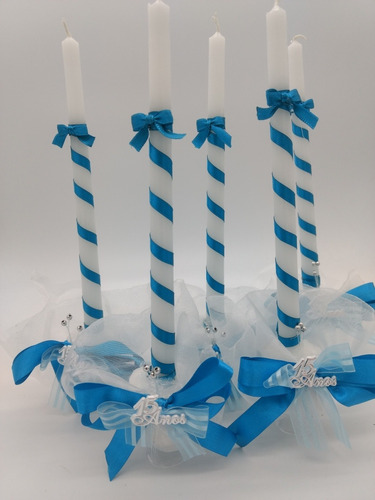 Velas Para Debutantes Azul Tiffany