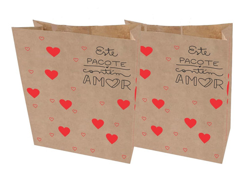 Sacos Papel Kraft Para Delivery Tam. M - 22x14x33 - 50 Un