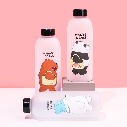 Imagen 6 de 8 de Termo Botella Contenedor De Agua Osos Tapa Con Popote 1 L