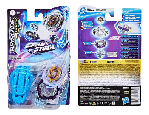 Imagen 3 de 4 de Beyblade Speedstorm Trompo + Lanzador Raid Luinor L6 Hasbro